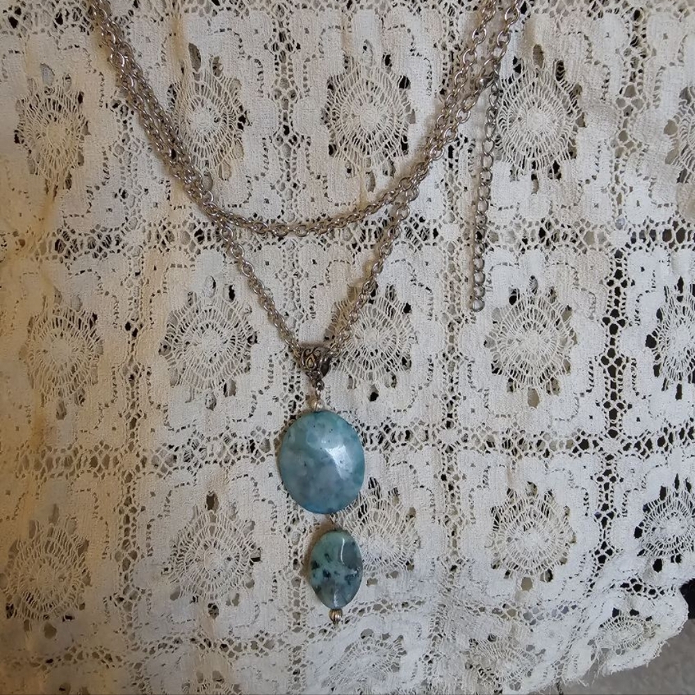 Beautiful Larimar necklace sterling